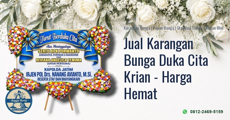 Jual Karangan Bunga Duka Cita Krian - Harga Hemat - Anggis Florist